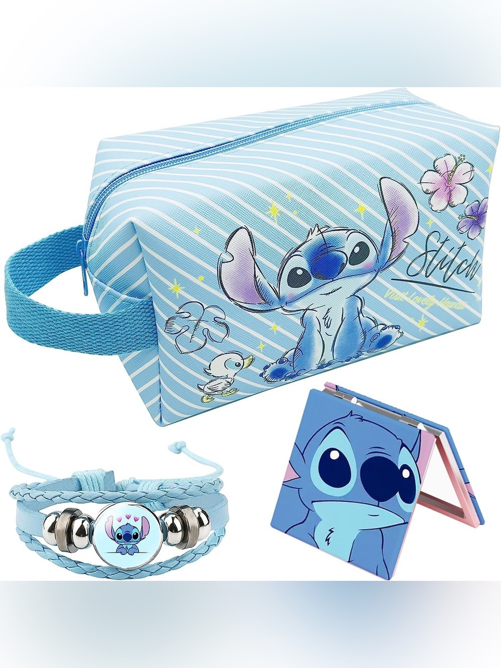 Disney Lilo & Stitch Blue Cosmetic Bag Set